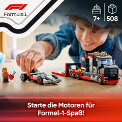 LEGO City F1 Truck mit Audi F1 Rennwagen - Spielzeug Modellbau mit 3 Minifiguren und Fahrzeug Hebefunktion - Geschenkidee für Jungen ab 7 Jahren und Motorsportfans - 60493