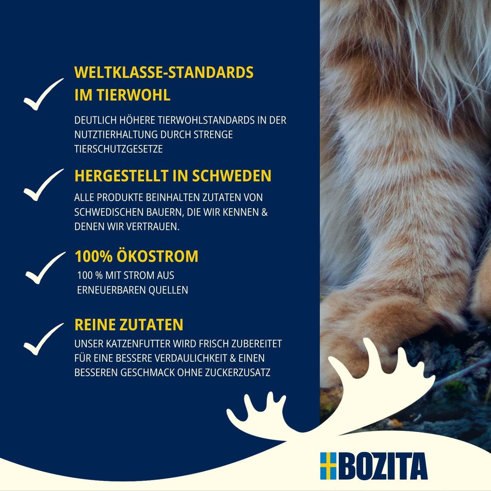 Bozita Mousse Ocean Mix – 12 x 85g hrană umedă pentru pisici cu ton, somon sau cod galben – fără cereale, fără zahăr și coloranți artificiali – cu postbiotice pentru o floră intestinală sănătoasă