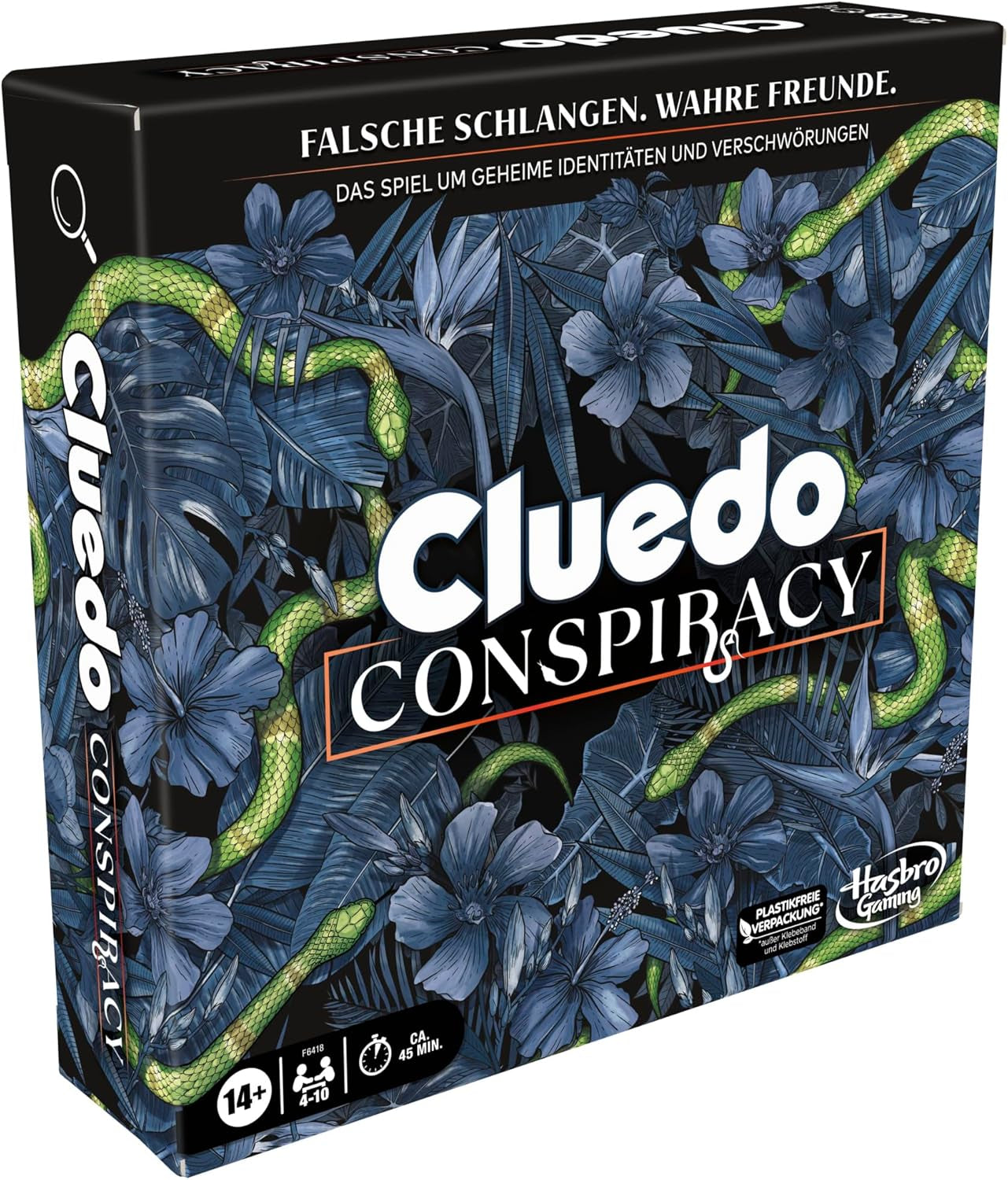 Joc de societate Cluedo Conspiracy de la Hasbro Gaming pentru adulți și adolescenți, versiunea germană a jocului de mister, pentru 4-10 jucători și cu vârsta de 14 ani și peste