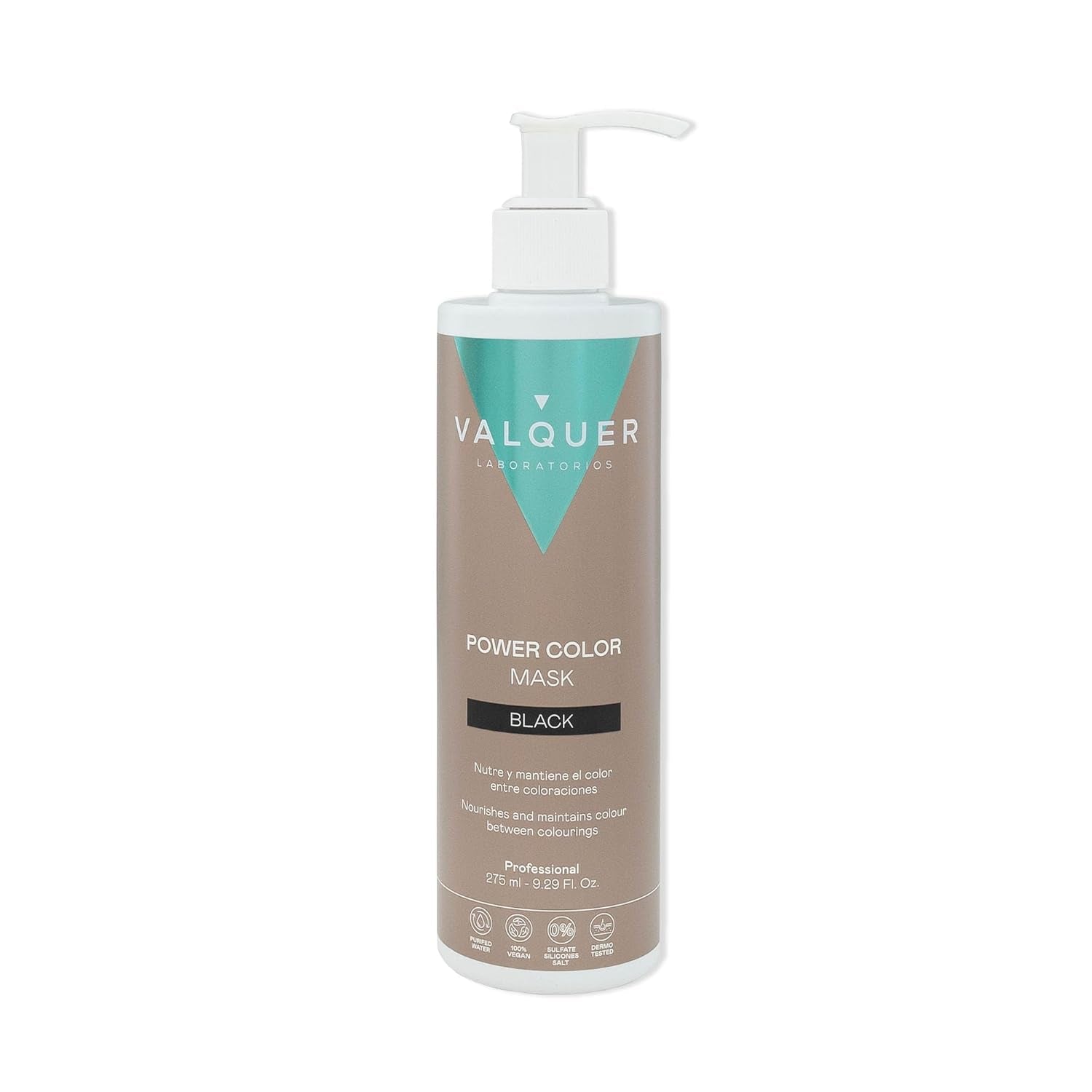 Valquer Power Color Mask formulare vegană și fără silicon Dă culoarea părului 290 ml negru Masca de par Naty Shop Negru 290 Ml (Paquet De 1)