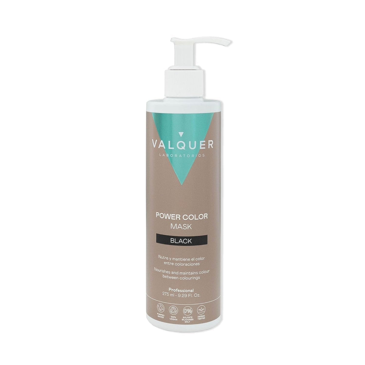 Valquer Power Color Mask formulare vegană și fără silicon Dă culoarea părului 290 ml negru Masca de par Naty Shop Negru 290 Ml (Paquet De 1)