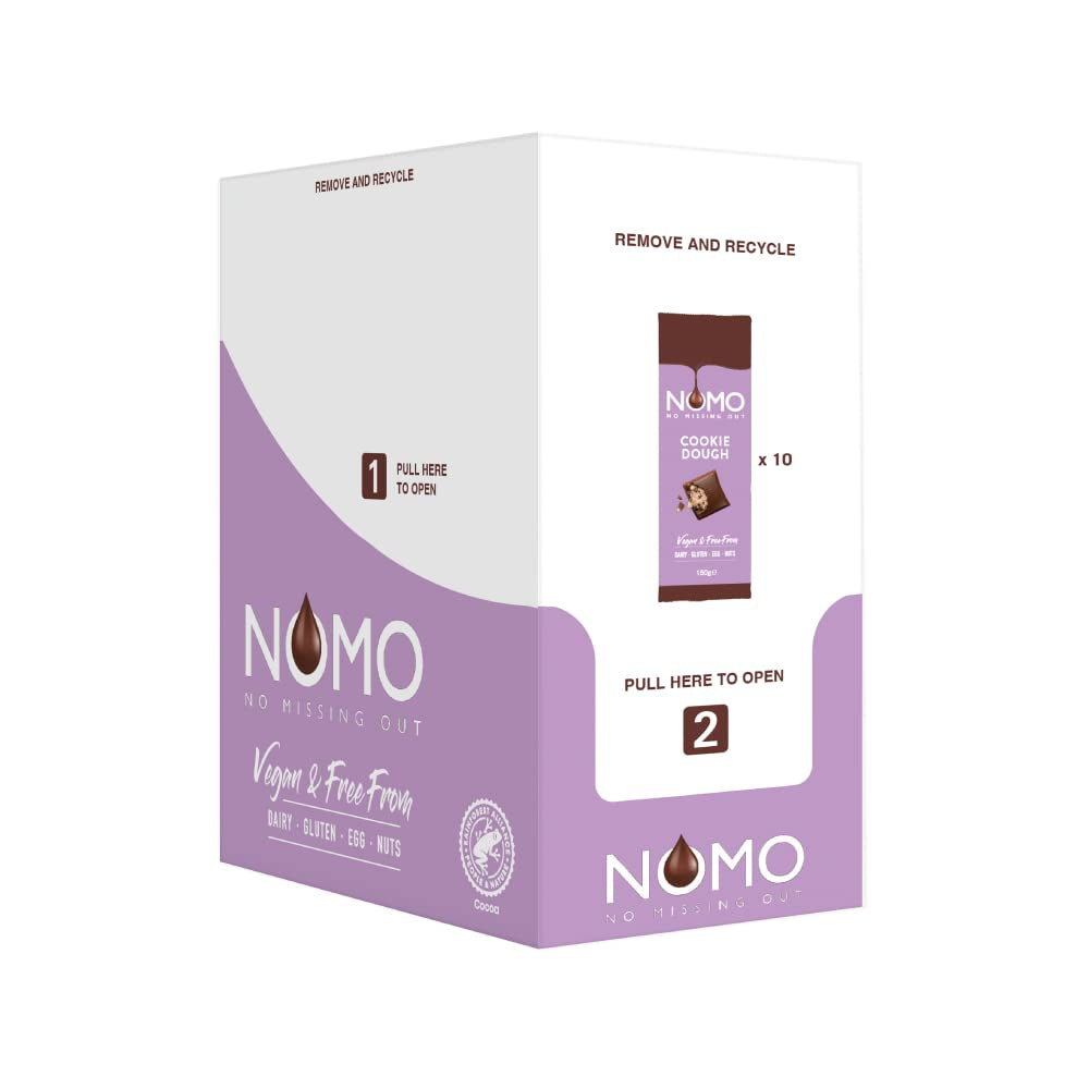 NOMO XL Aluat de biscuiți cu ciocolată 127g - fără nuci, fără arahide, fără lactate, fără lactoză, fără ouă, fără gluten - pe bază de plante - vegan