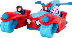 Spidey und Seine Super-Freunde SNF0346 - Team Split Racer, 3 in 1 Fahrzeug mit Sound, ab 3 Jahren