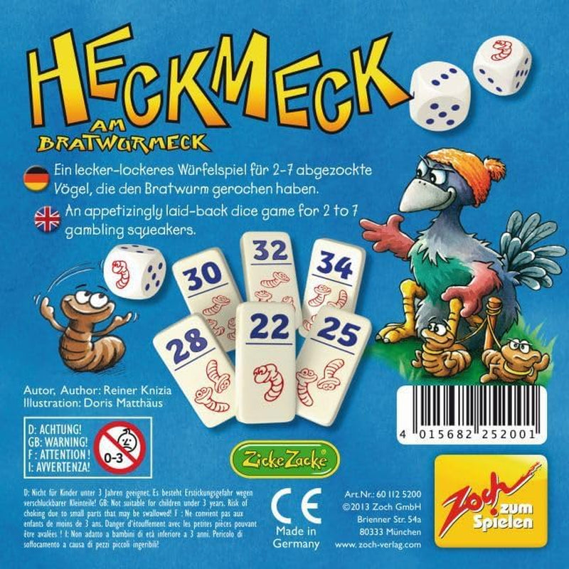 Zoch 601125200 – Heckmeck am Bratwurmeck – jocul turbulent de zaruri în popularul cadru cu pui pentru păsările inteligente care au mirosit viermele bratwurmeck, de la 8 ani