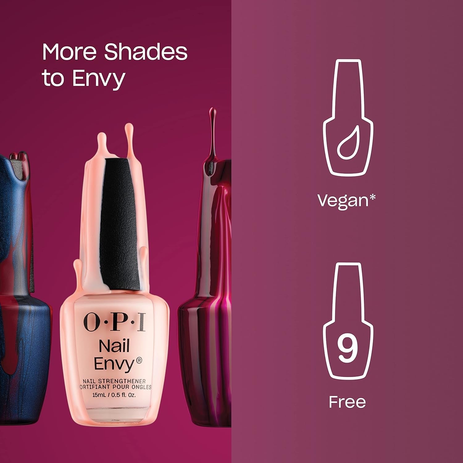 OPI Nail Envy – întăritor vegan pentru unghii deteriorate – îngrijire restauratoare a unghiilor cu tehnologie Tri-Flex și biotină – pentru unghii naturale cu 95% mai puternice* într-o săptămână