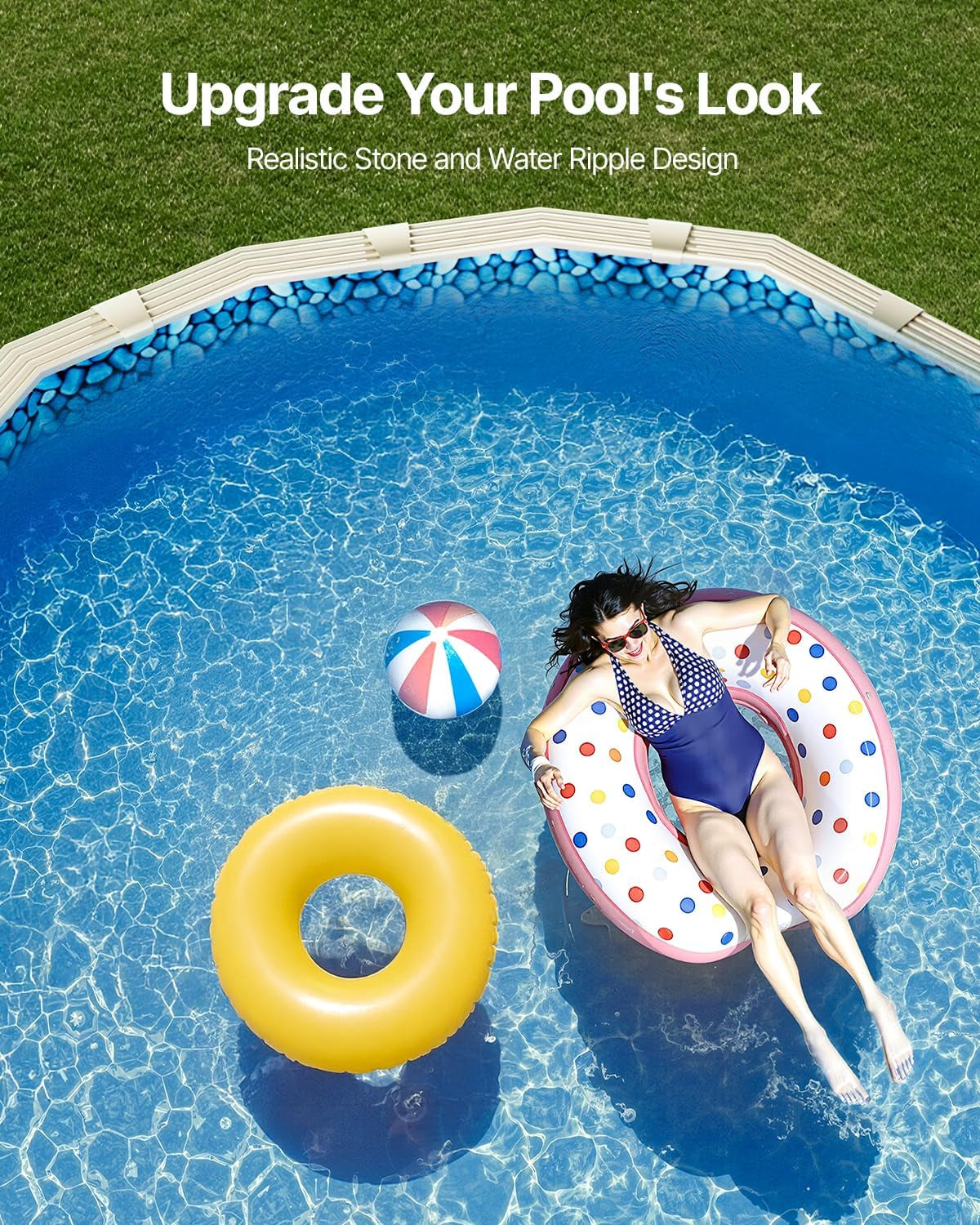 Căptușeală ovală pentru piscină VEVOR, 732x366x147cm, căptușeală interioară, căptușeală de schimb, căptușeală pentru piscină, căptușeală din vinil suprapusă, dimensiune standard, rezistentă la uzură, pentru piscine supraterane cu pereți înalți de 137cm