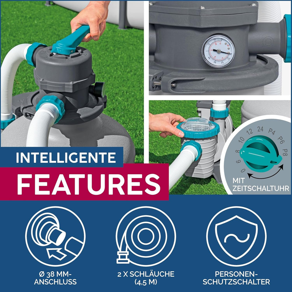 Sistem de filtrare cu nisip Bestway cu temporizator, 5.678 l/h, 230 W
