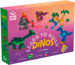 Plus-Plus 9603918 Geniales Konstruktionsspielzeug, Learn to Build, Dinosaurier, Kreativ-Bausteine, 600 Teile, Mehrfarbig