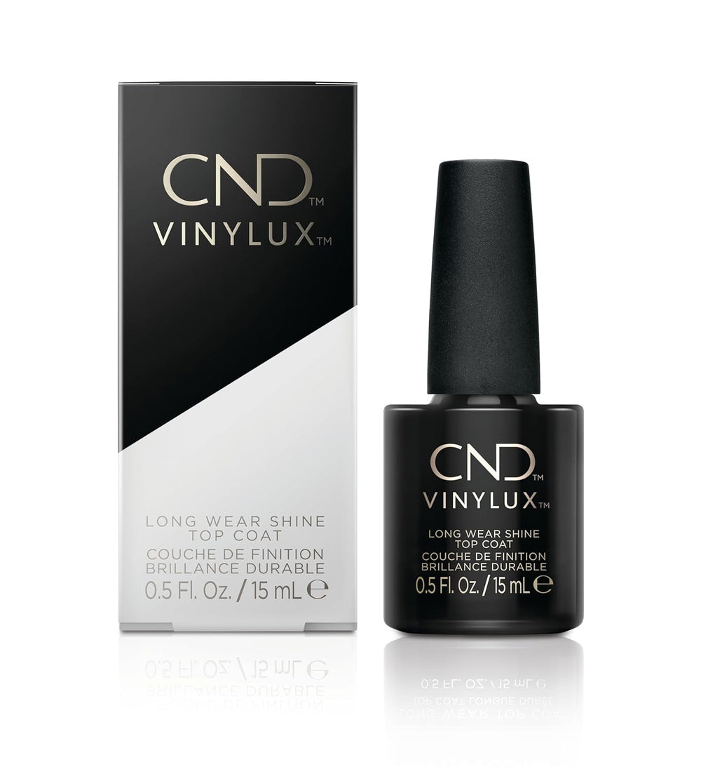 CND Vinylux - Top Coat pentru ojă, aplicare ușoară, rezistă peste o săptămână, formulă cu uscare rapidă, ușor de îndepărtat, protejează ojă, strălucire suplimentară, 15 ml