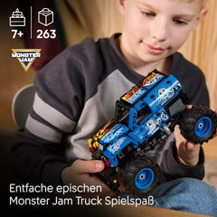 LEGO Technic Monster Jam Grave Digger Feuer und EIS - Monstertruck Modellbau & Konstruktionsspielzeug mit Rückziehmotor - Spielzeug für Kinder, Mädchen & Jungen - Geschenke für Kinder - 42219