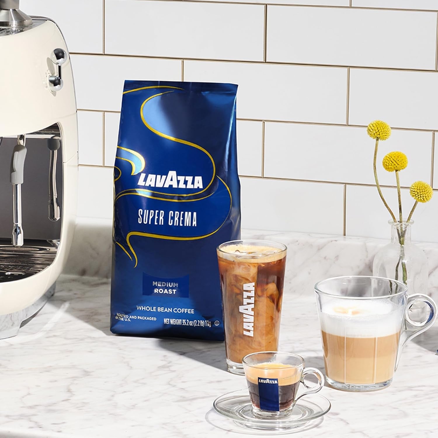 Lavazza Super Cream Espresso Bohnen - 2,2 lb. Beutel (6er Pack)
