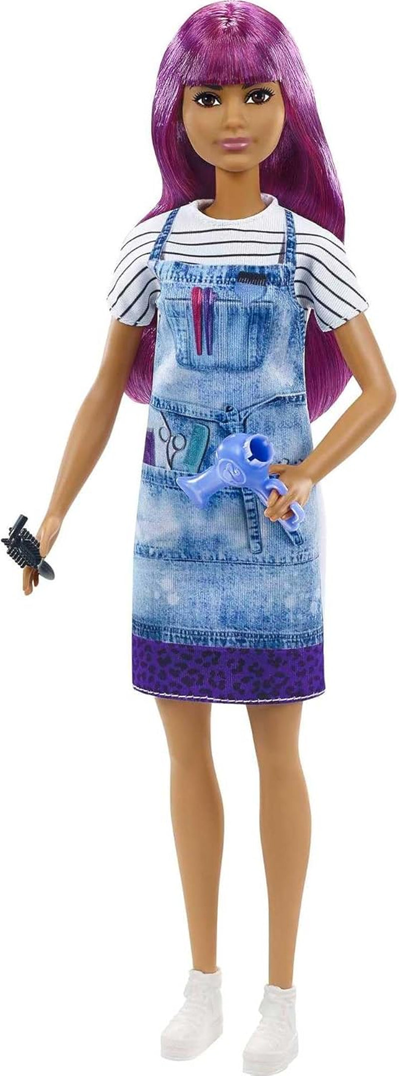 Barbie GTW36 - Haartylistin-Puppe (ca. 30 cm), lila Haare, Zubehör, tolles Geschenk für Kinder ab 3 Jahren