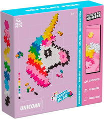 Plus-Plus 9603929, Geniales Konstruktionsspielzeug, Puzzle Einhorn, Kreativ-Bausteine, 250 Teile