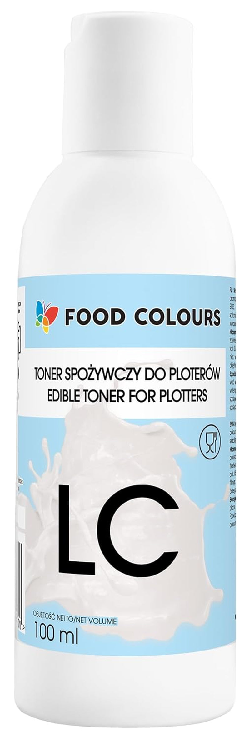 Set de coloranți alimentari cu cerneluri comestibile pentru plottere 6 x 100 ml | Cyan deschis | Cyan | Magenta deschis | | Magenta | Galben | Negru | Imprimare comestibilă, Imprimare pe hârtie tip wafer, adaos decorativ pentru prăjituri