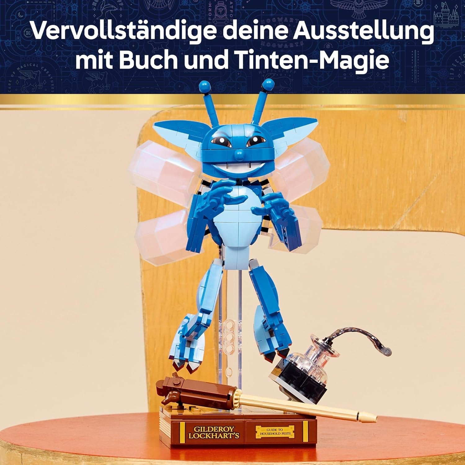 LEGO Harry Potter Wichtel - Dekofigur für Schlafzimmer oder Schreibtisch mit Gilderoy Lockharts Buch und Zauberstab - Merchandising -Geburtstagsgeschenk für Mädchen und Jungen ab 8 Jahren - 76461