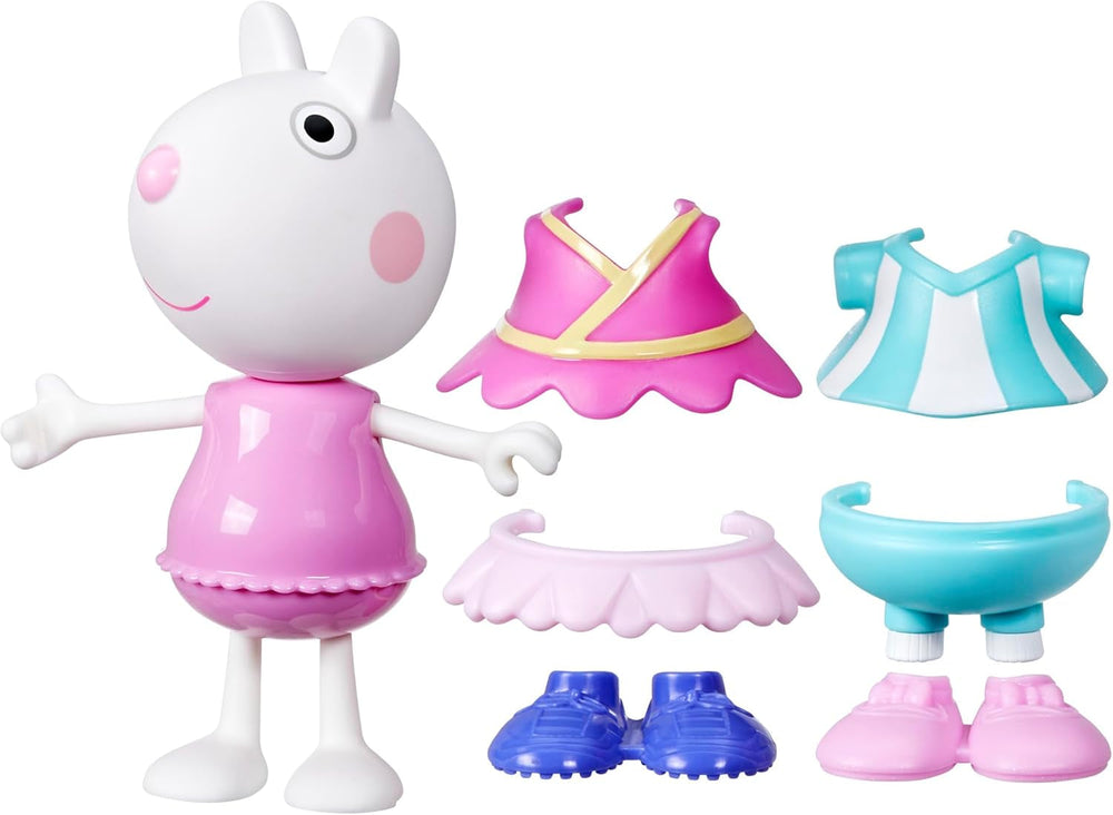 Peppa Pig Luisa Löffel Anziehspaß Figur, 15 cm große Puppe für Mädchen mit Accessoires und Kleidung zum Anziehen, interaktives Spielzeug-Set für Kleinkinder ab 3 Jahren