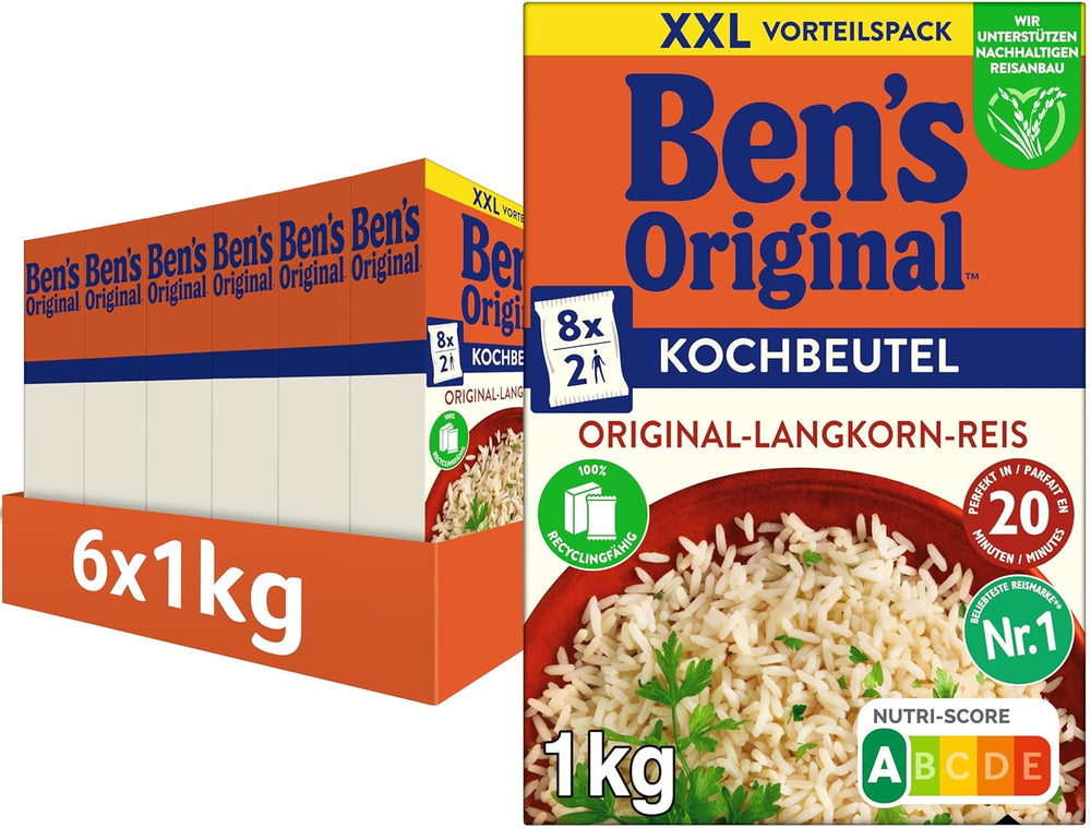 Orez cu bob lung BEN'S ORIGINAL™, fiert în pungă, 9 x 500 g, 20 de minute