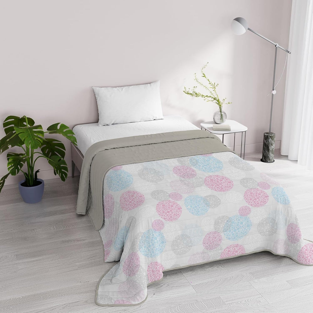 Lenjerie de pat italiană Fantasy, microfibră, pentru vară, 1,5 paturi, Murrine Plapumi si pilote Naty Shop Molecule 1 Posto E Mezzo