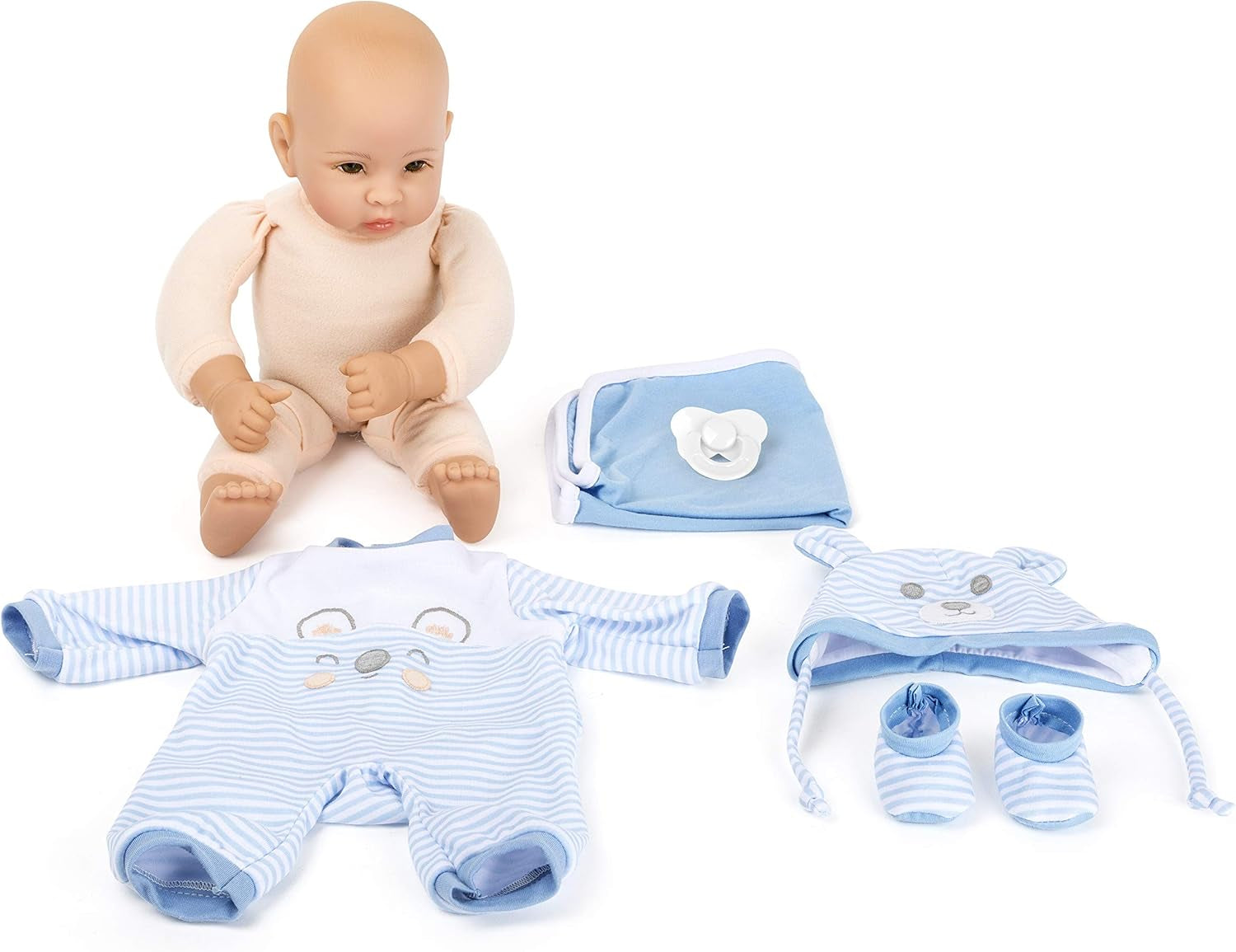 small Foot Puppe Lukas inkl. ausziehbarer Bekleidung, Schnuller und weicher Kuscheldecke, Rollenspielzeug, 11238