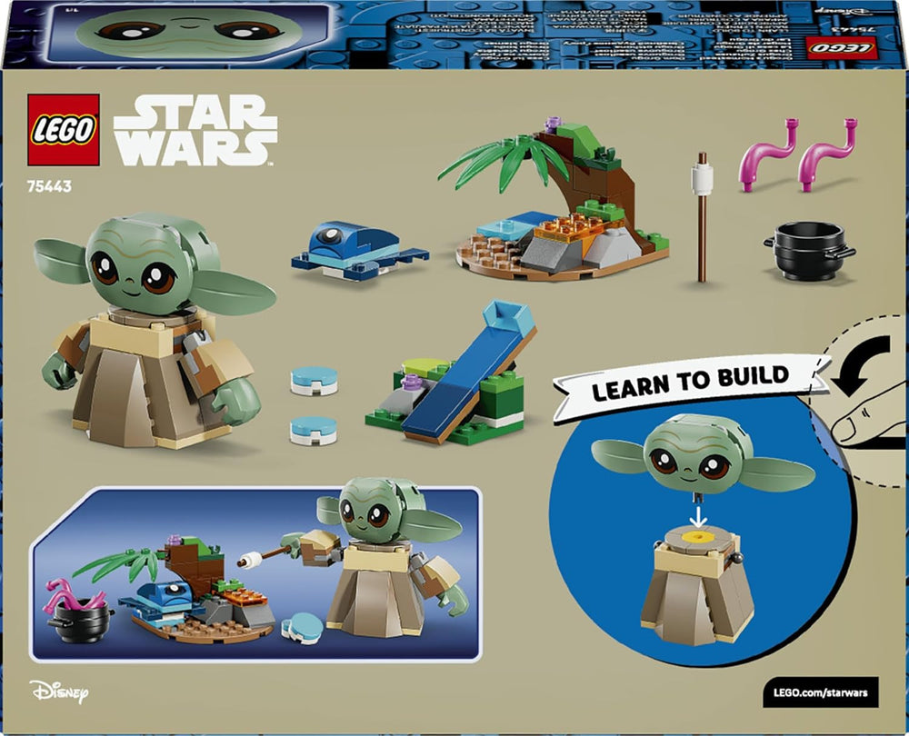 LEGO Star Wars 75443 Grogus Zuhause - Spielzeug mit Grogu Figur & Sorgan Frosch sowie Katapult & blauen Makronen - Geschenk für Jungen & Mädchen ab 4 Jahren und Fans von The Mandalorian