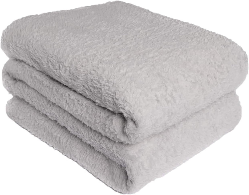 Brentford's Teddy Fleece Blanket, Pătură mare pentru pat, plușată, super moale, caldă, pentru canapea, pat, cuvertură de pat, negru - 150 X 200 Cm Paturi si Cuverturi Besuche den Brentfords-Store Gri-argintiu 125 X 150 Cm