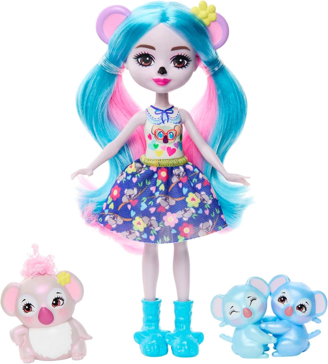 Enchantimals City Tails Gerika Golden Retriever Familie - Puppe mit 3 Tierfiguren, abnehmbarem Rock und Schuhen, fördert fantasievolles Spielen, für Kinder ab 4 Jahren, HHB85