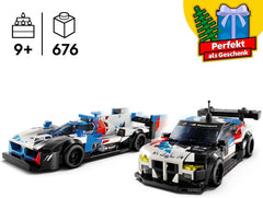 LEGO Speed Champions BMW M4 GT3 & BMW M Hybrid V8 Rennwagen Auto Spielzeug mit 2 baubaren Modellautos und 2 Rennfahrer-Minifiguren, Geschenk für Jungs, Mädchen ab 9 Jahren, Modellauto 76922