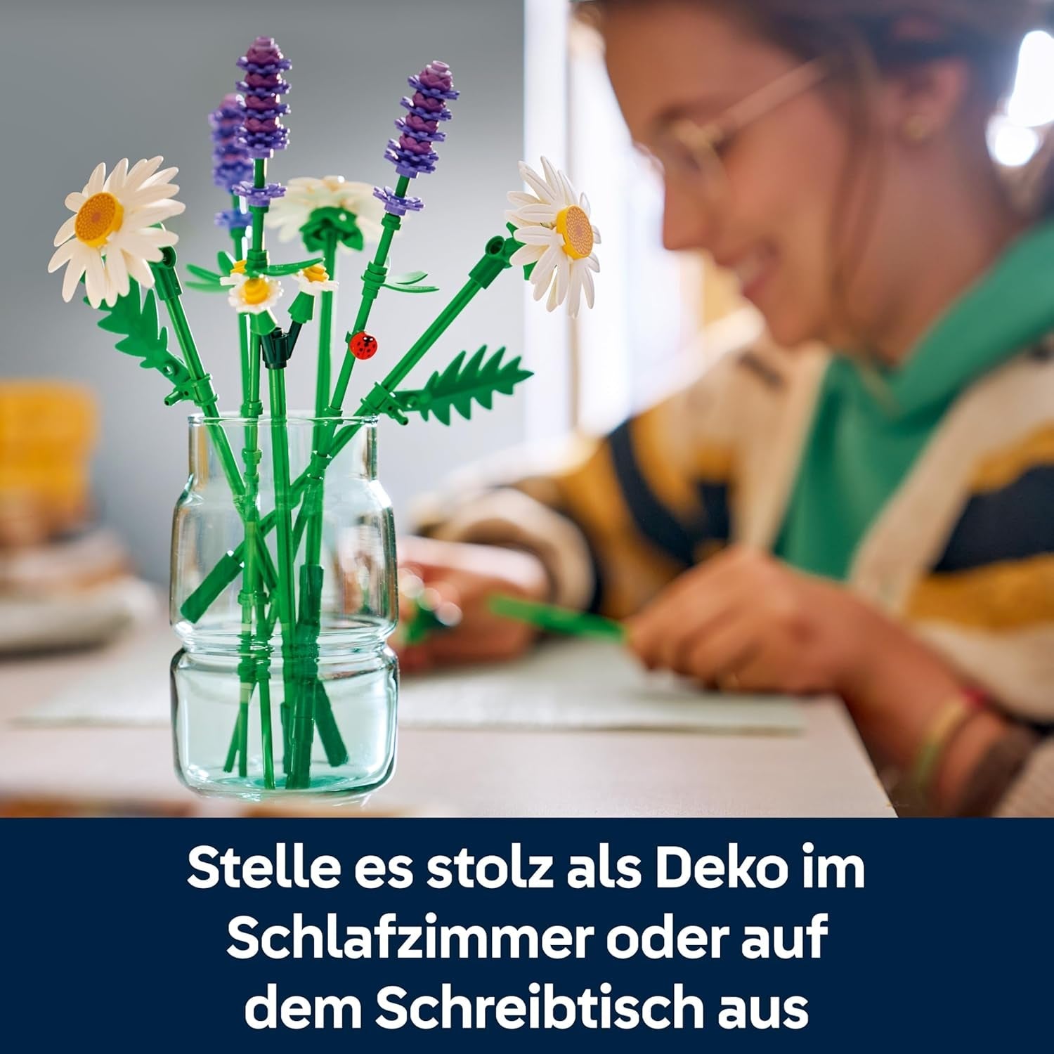 LEGO Botanicals Gänseblümchen - Strauß aus Kunstblumen mit Gänseblümchen & Lavendel - DIY Deko fürs Kinderzimmer - Geschenkidee zum Muttertag - 11508