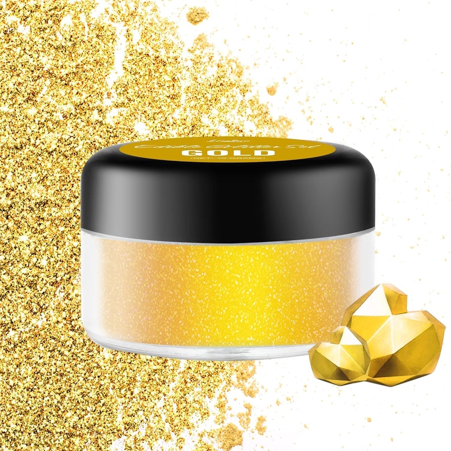 Glitter comestibil, 10 grame, diverse culori Glitter Naty Shop Auriu