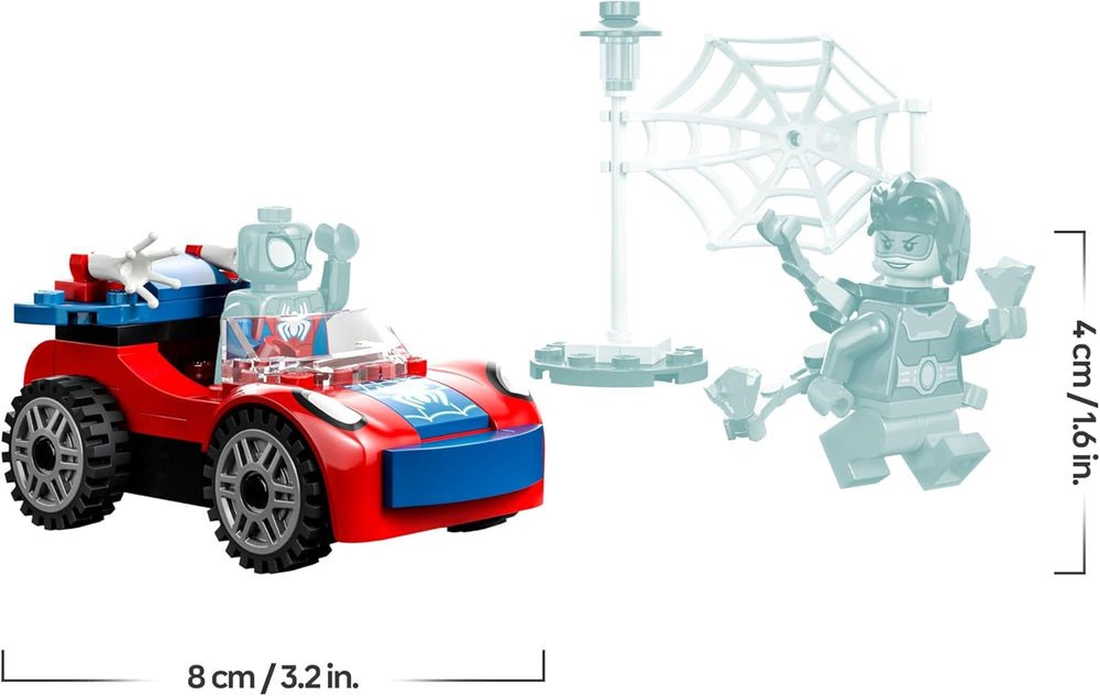 LEGO 10789 Marvel Spider-Mans Auto und Doc Ock Set, Spidey und Seine Super-Freunde, baubares Spielzeug für Jungen und Mädchen ab 4 Jahren, mit im Dunkeln leuchtenden Teilen