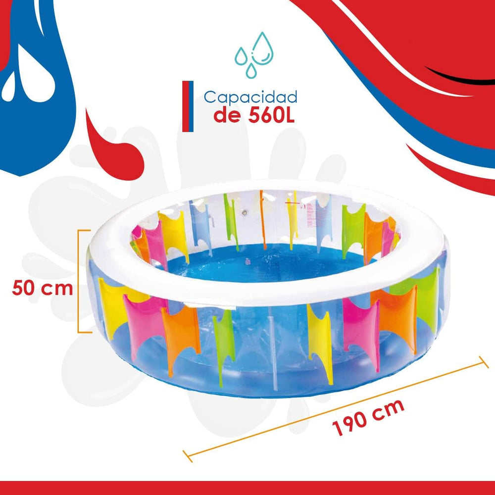 Piscină Jilong Rainbow Ø 190 x 50 cm Piscină pentru copii Piscină pentru copii Piscină pentru grădină și terasă