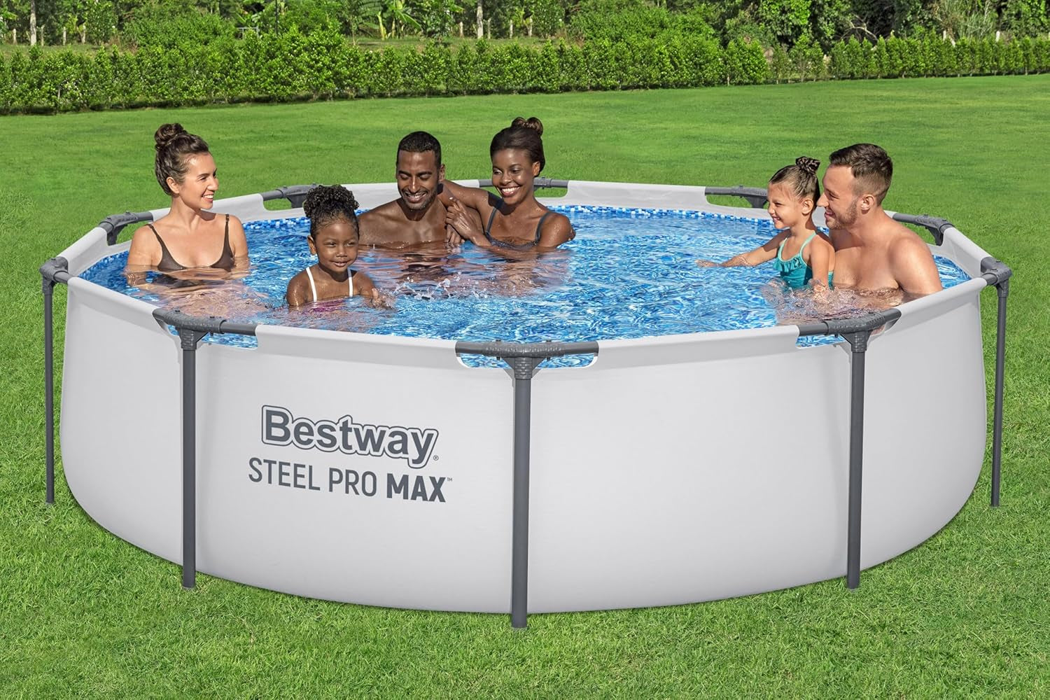 Set piscină Bestway Steel Pro Max™ Frame, rotundă, cu pompă de filtrare, 305 x 76 cm