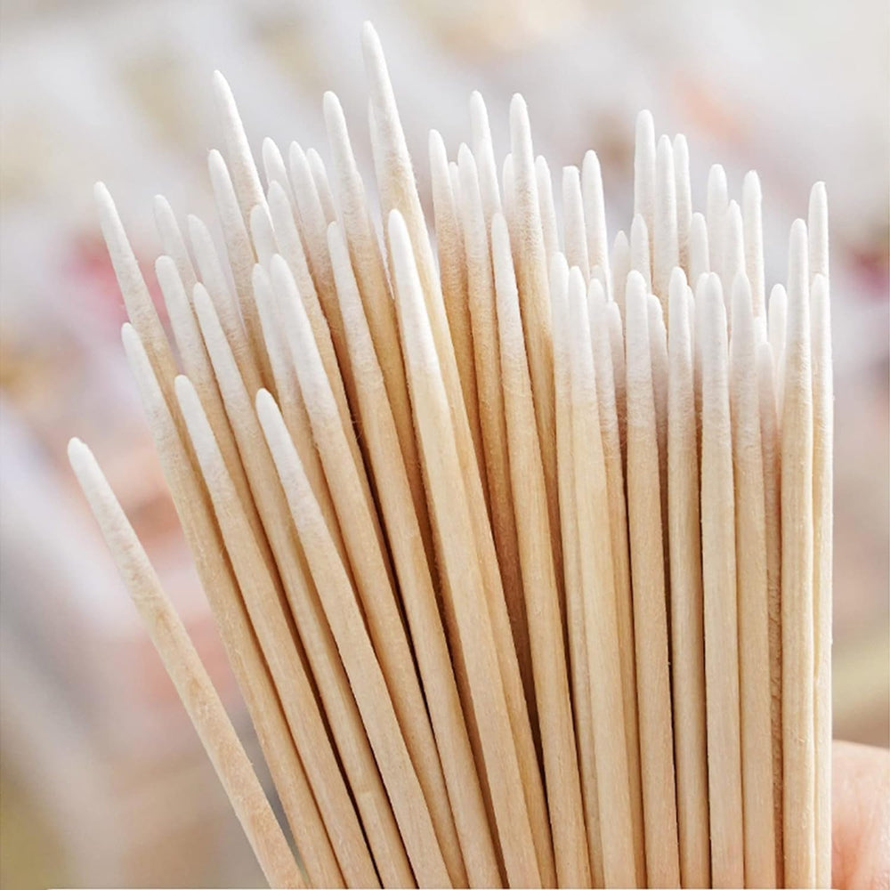 600 Stück Wattestäbchen Holz Spitz,Reinigungsstäbchen,Microbrush Stäbchen Wattestäbchen Für Tattoo,Augenbrauen,Beauty,Lippenstift,Wimpern, Make-Up,Nagel Zubehör,Augenbrauen Tattoo