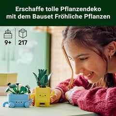 LEGO Botanicals Fröhliche Pflanzen - Spielzeug für Kinder mit 2 Kunstpflanzen, 2 bunten Blumentöpfen & austauschbaren Cartoon-Gesichtern - Geschenkidee für Mädchen ab 9 Jahren - 10349