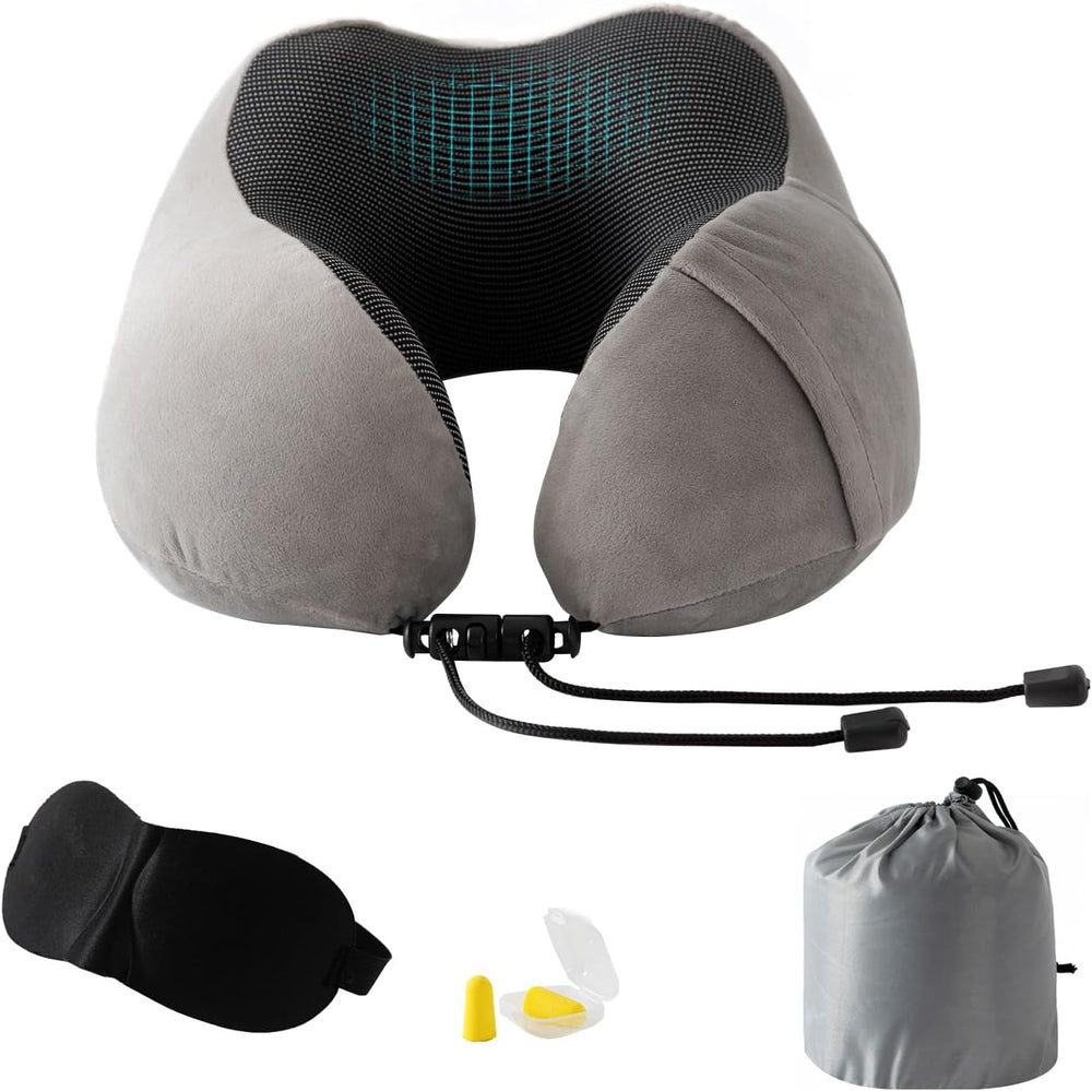 Good Nite Neck Pillow Airplane Neck Pillow Travel Pillow Adult Neck Pillow Car Home Pillow Head Pillow Ergonomic Memory Foam Washable With Narrow Back Adjustable Grey Perne calatorie Naty Shop Titlu implicit
