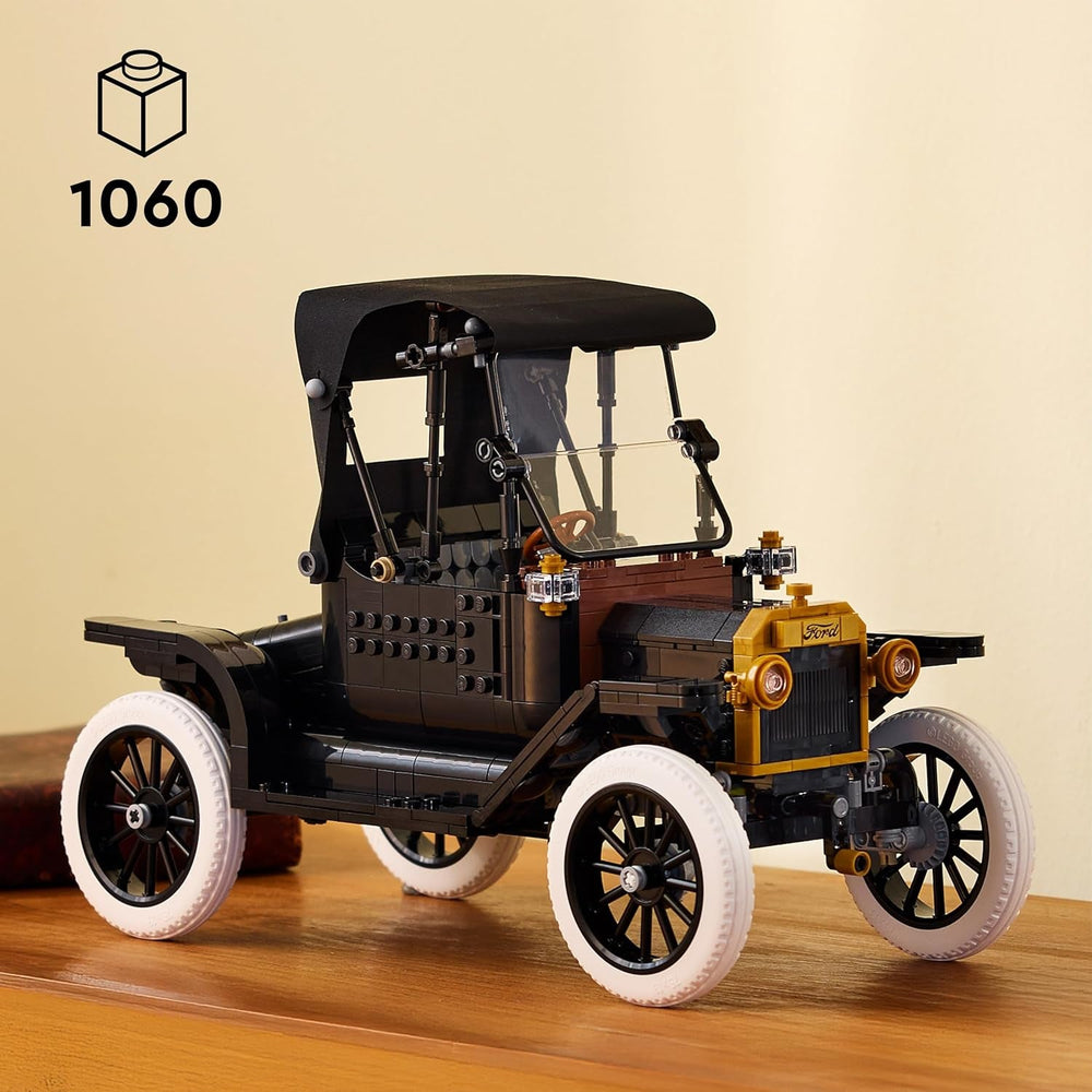 LEGO Icons Ford Model T - Retro Auto Modellbau für Erwachsene - Sammler Ausstellungsset mit Stofffaltdach, hohen Rädern & geteilter Windschutzscheibe - Geschenk für Fans klassischer Fahrzeuge - 11376