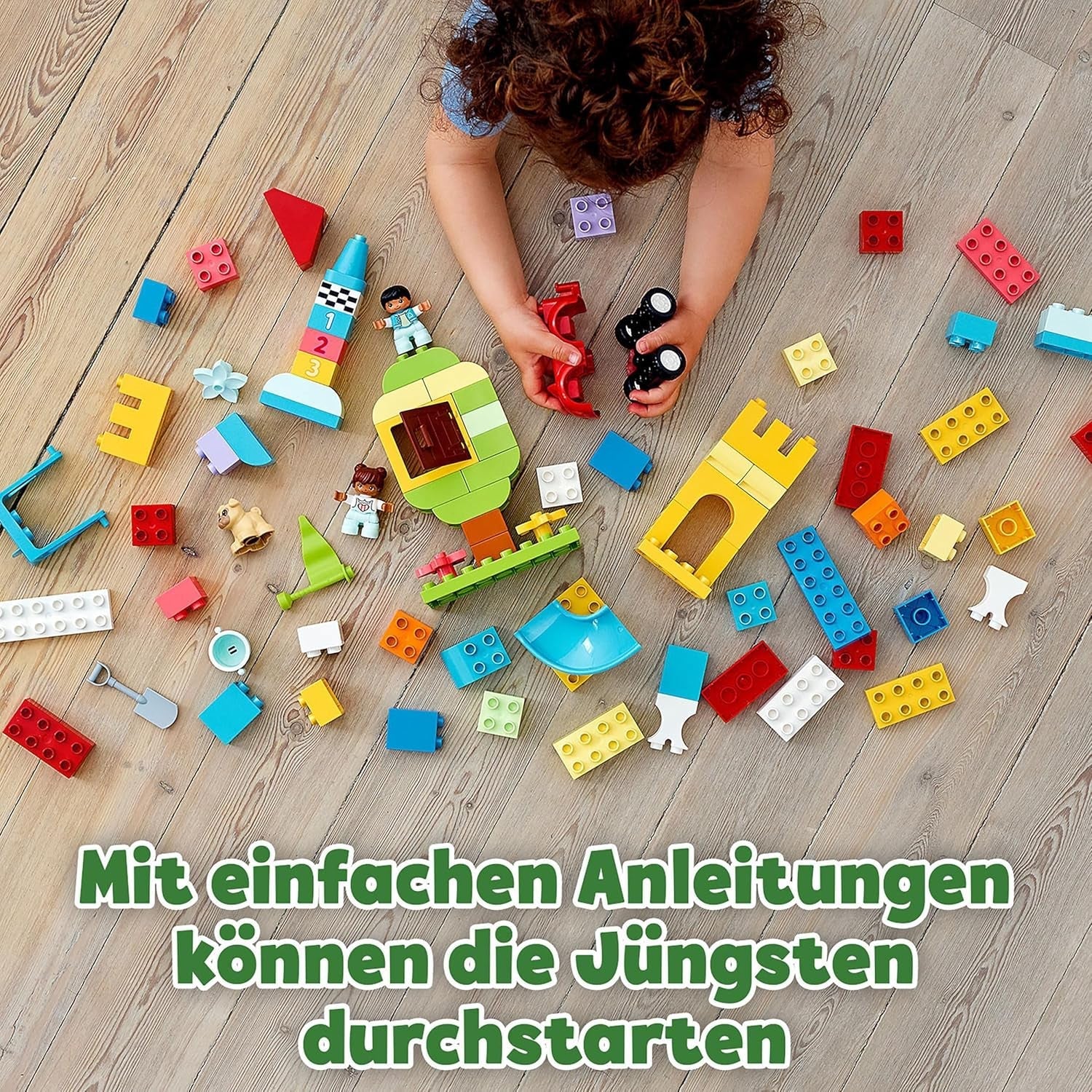 LEGO DUPLO Deluxe Brick Box - Fine Motor Skills Toys for 1+ Year Old Boys & Girls - incl. a Car, Number Bricks & Animal Figures, Plus Toy Storage - 10914