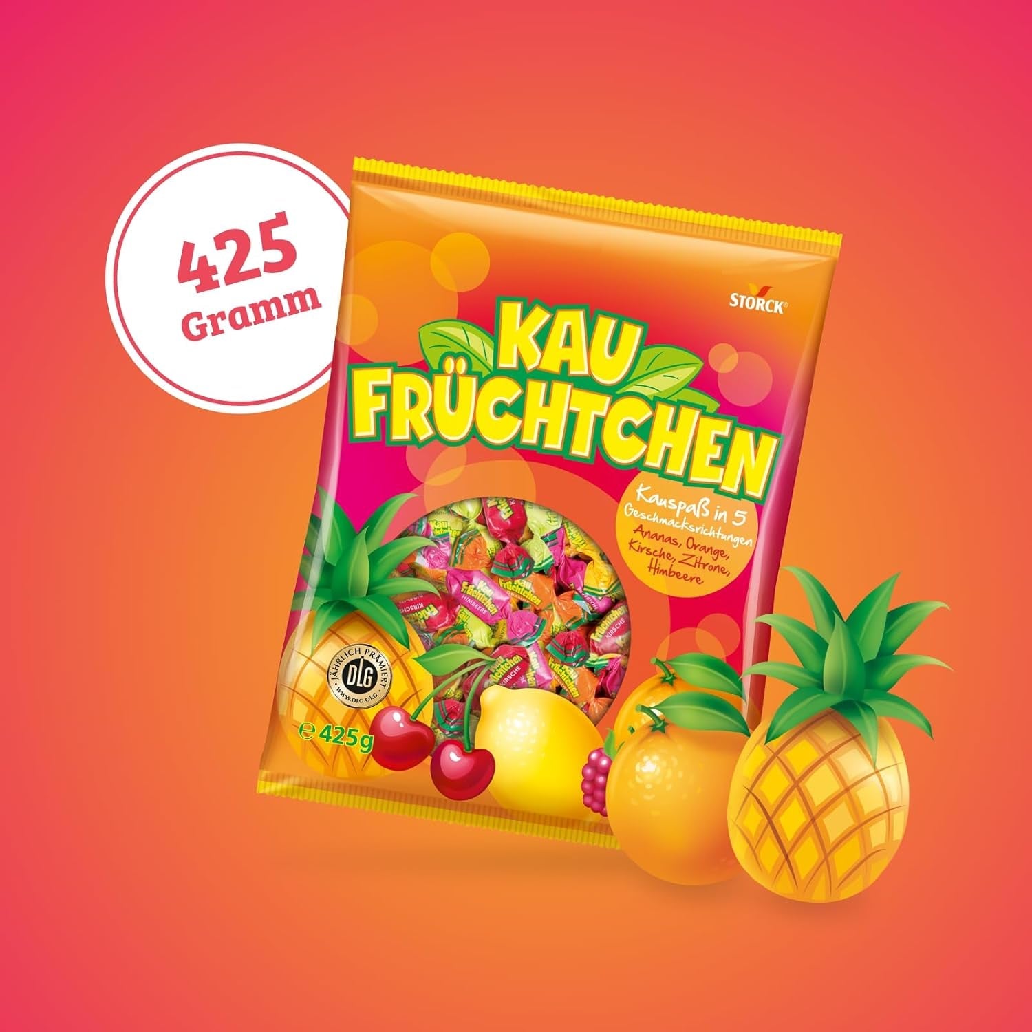 De cumpărat – 1 x 425g – Bomboane moi în cinci arome fructate