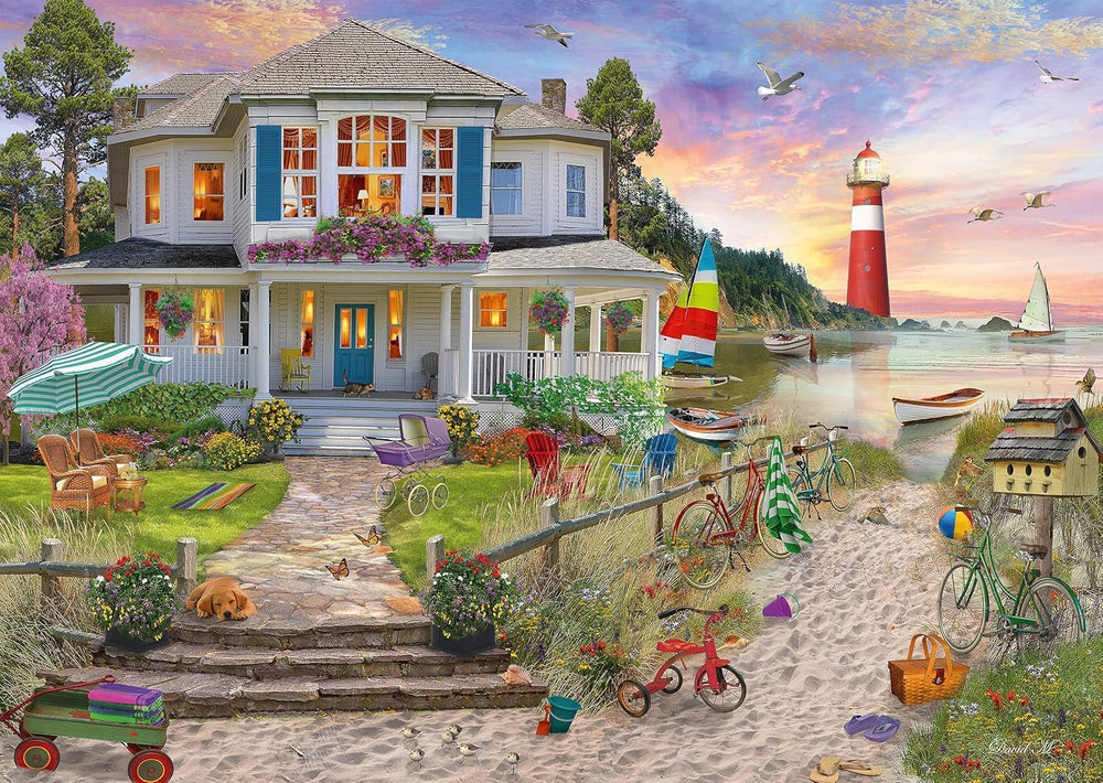 Schmidt Spiele Casa de pe plajă, puzzle jigsaw 1.000 piese Puzzle Naty Shop