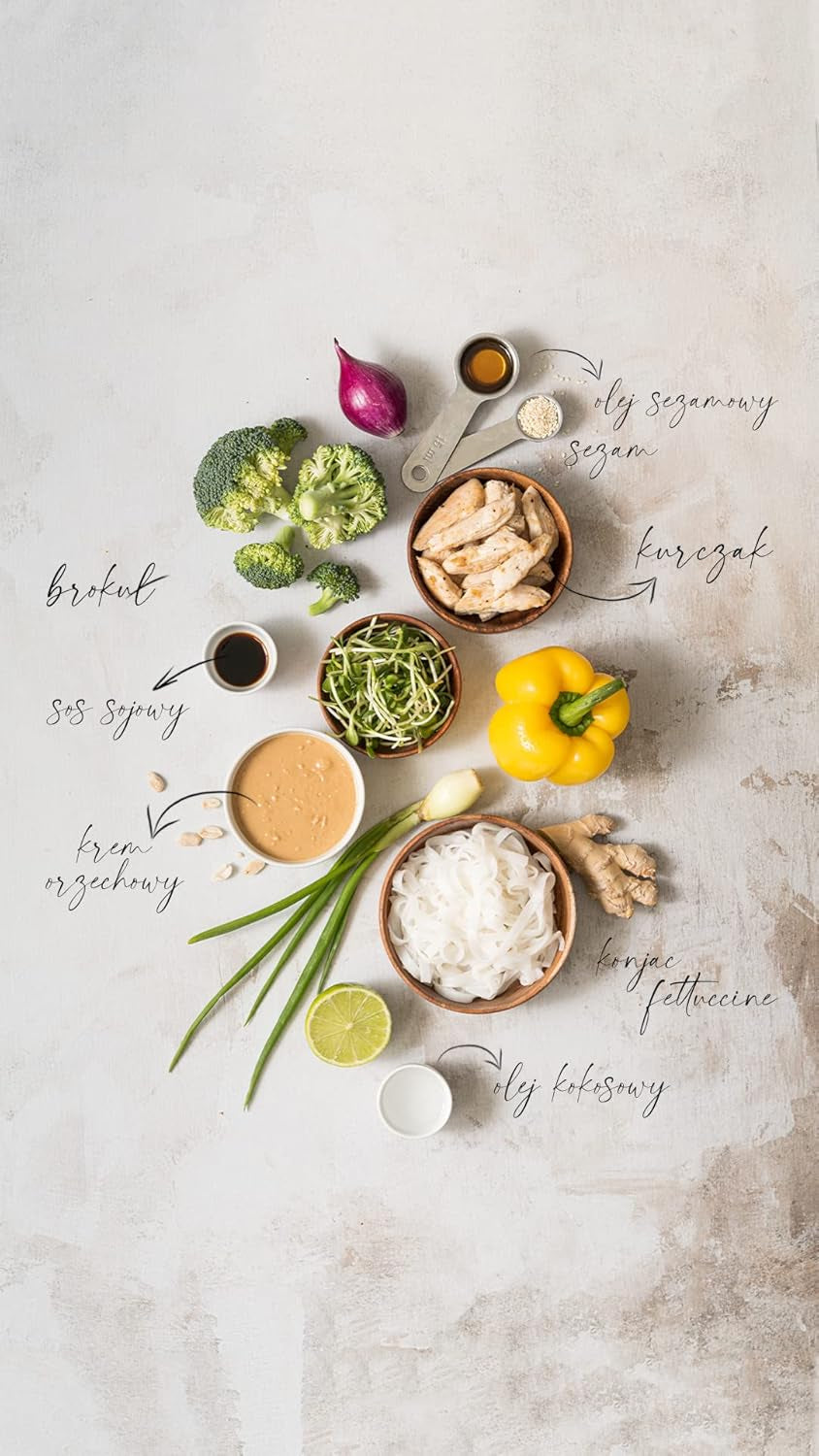 Tăiței Fettuccine Konjac Bio Shirataki Diet-Food - 300g, cu conținut scăzut de carbohidrați, fără zahăr, keto, vegan, cu conținut scăzut de calorii, fără gluten și fără ouă, preparați din făină de Konjac