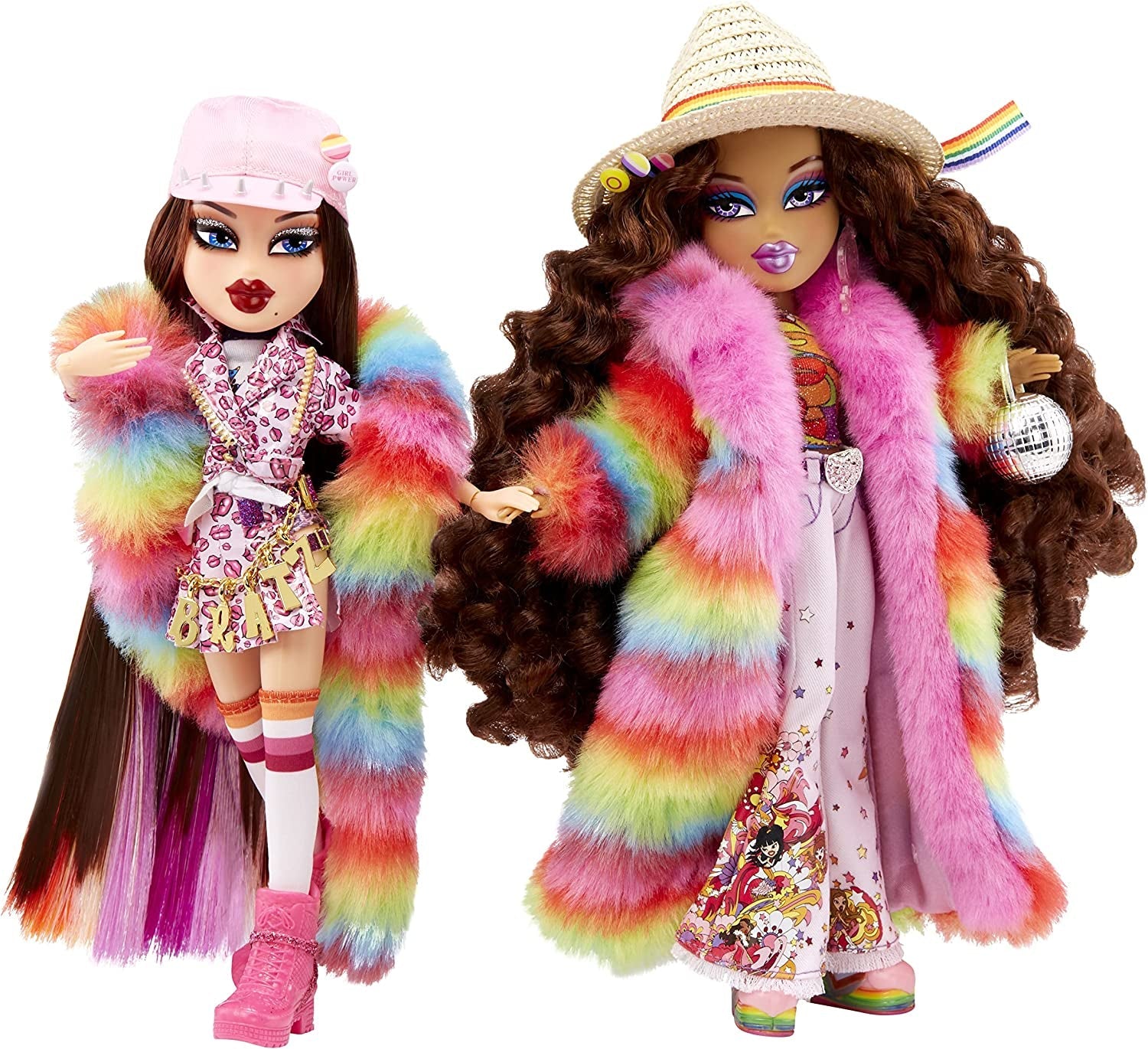 Bratz Pride Month Special Edition Designer Puppen by JimmyPaul - ROXXI & NEVRA - 2 Modepuppen, Outfits, Poster, Accessoires, Puppenständer & mehr - Voll beweglich - Zum Sammeln für Kinder ab 3 Jahren