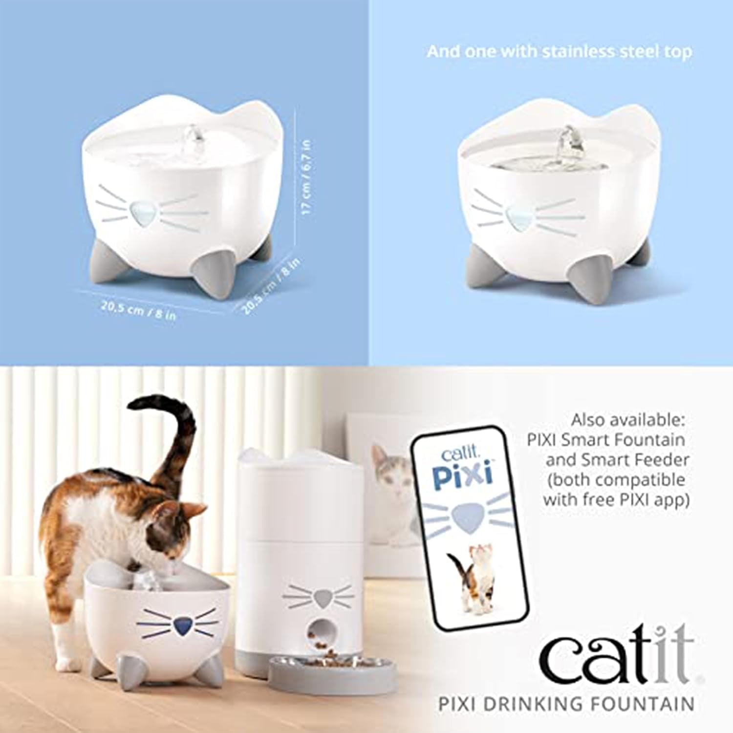 Catit Pixi Fântână de băut pentru pisici, Albă, 1 bucată (1 pachet)