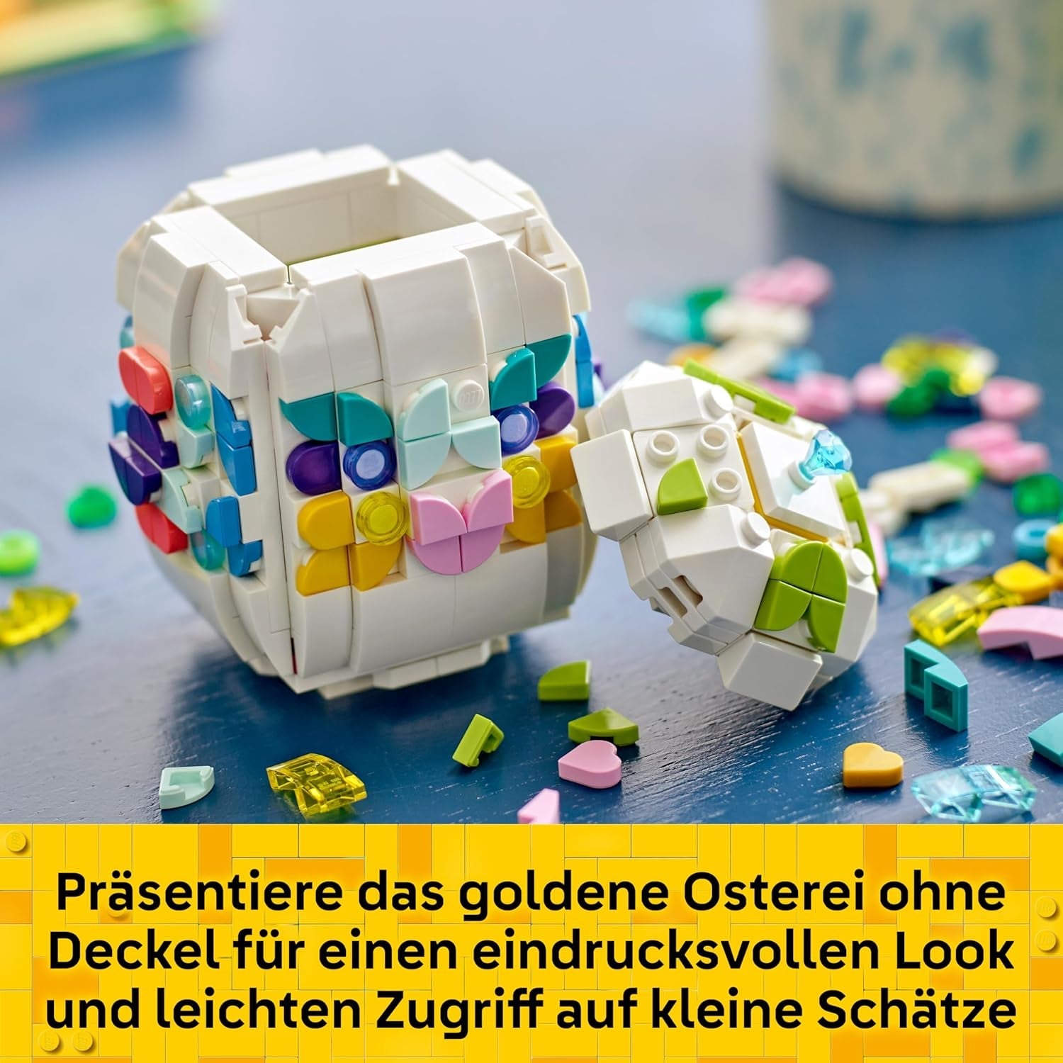 LEGO Verziertes Osterei - Mit bunten Elementen, goldenem Herz & Edelstein - Kreative Kinderzimmer Deko - DIY Set zum Bauen und Sammeln - Geschenk für Mädchen & Jungen ab 9 Jahren - 40816