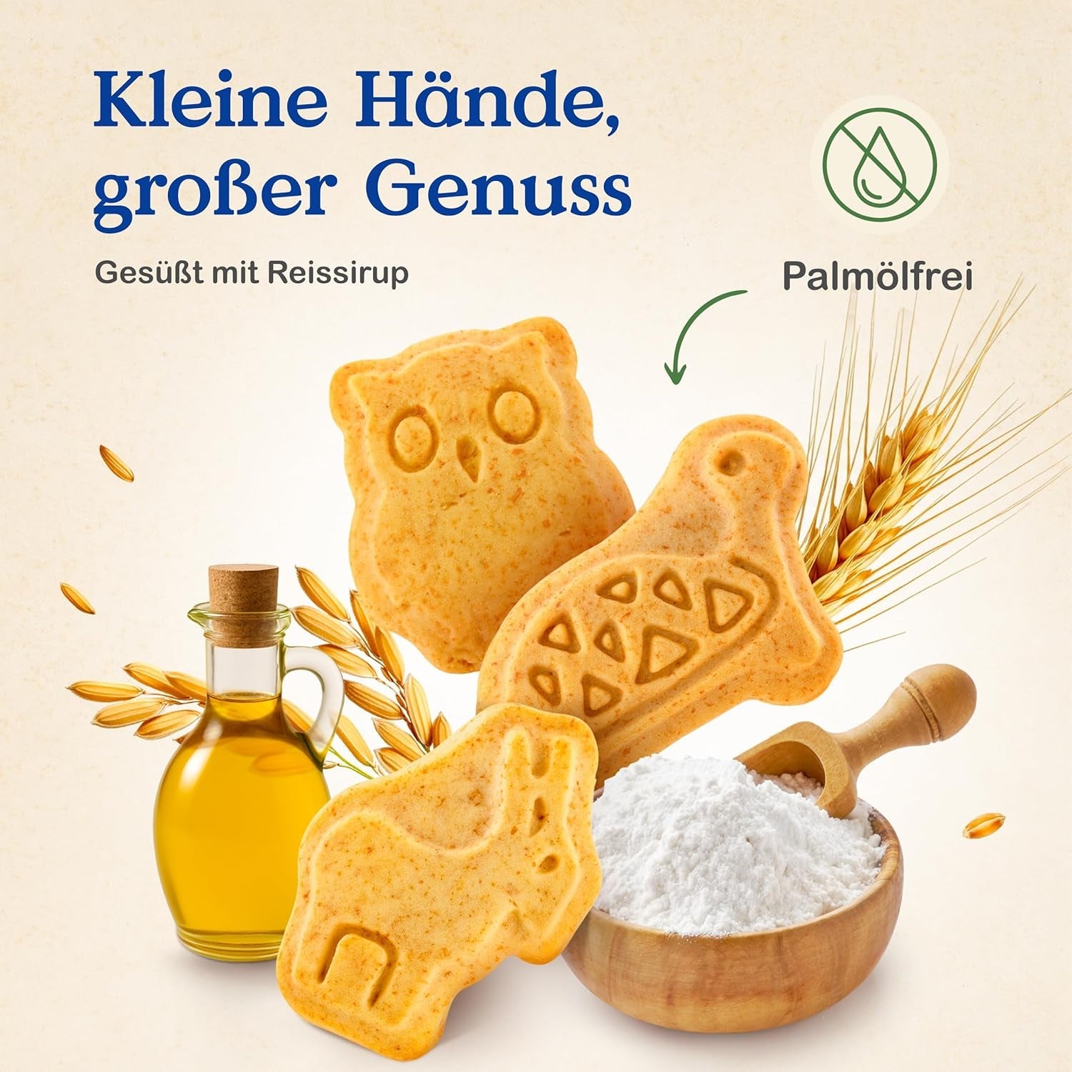 Biscuiți crocanți cu alac Alete Organic (4 x 125 g) - Biscuiți crocanți cu alac pentru bebeluși, fără ulei de palmier, de la 10 luni