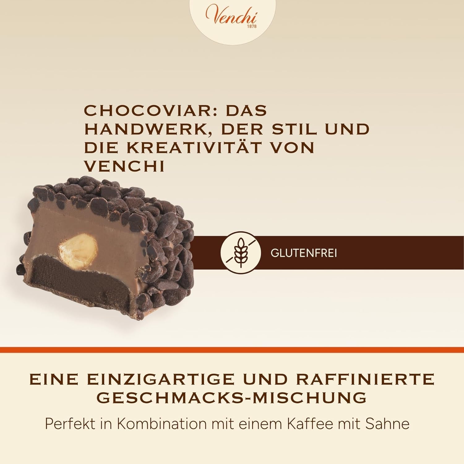 Venchi – Chocoviar Gianduia, praline la pungă de 1 kg, ciocolată Gianduia produsă exclusiv cu „alune de pădure Piemont”, fără gluten, fără coloranți artificiali și fără conservanți