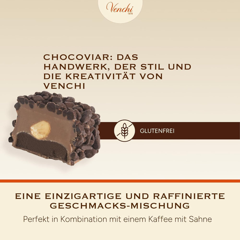 Venchi – Chocoviar Gianduia, praline la pungă de 1 kg, ciocolată Gianduia produsă exclusiv cu „alune de pădure Piemont”, fără gluten, fără coloranți artificiali și fără conservanți