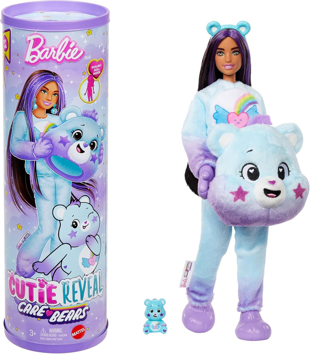 Barbie Cutie Reveal Puppe mit Accessoires, Glücksbärchis-Serie 2, Togetherness-Bärchi mit 10 Überraschungen, einschließlich Farbwechsel und Mini-Bärchi, JFV60