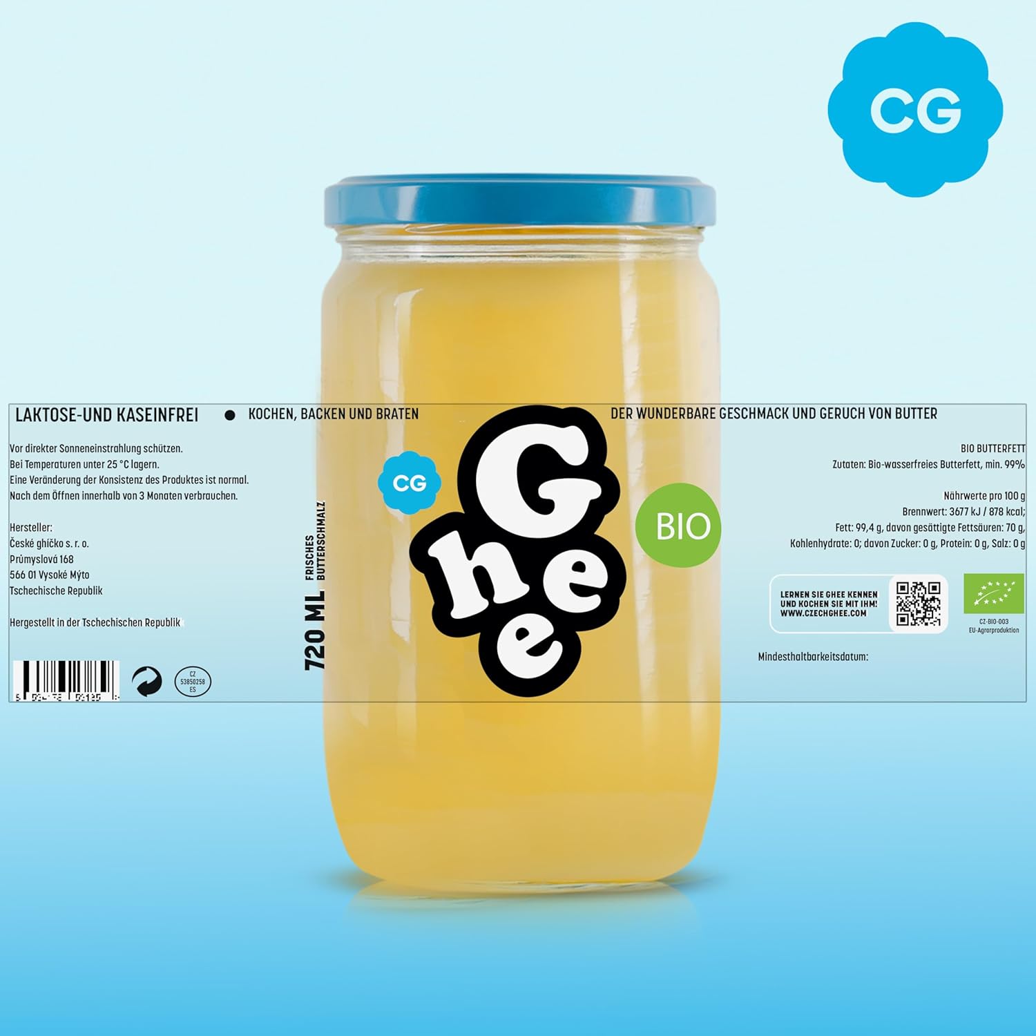 Ghee Butter BIO 600 g - Ideal Pentru Prăjit și Coacere Fără Lactoză