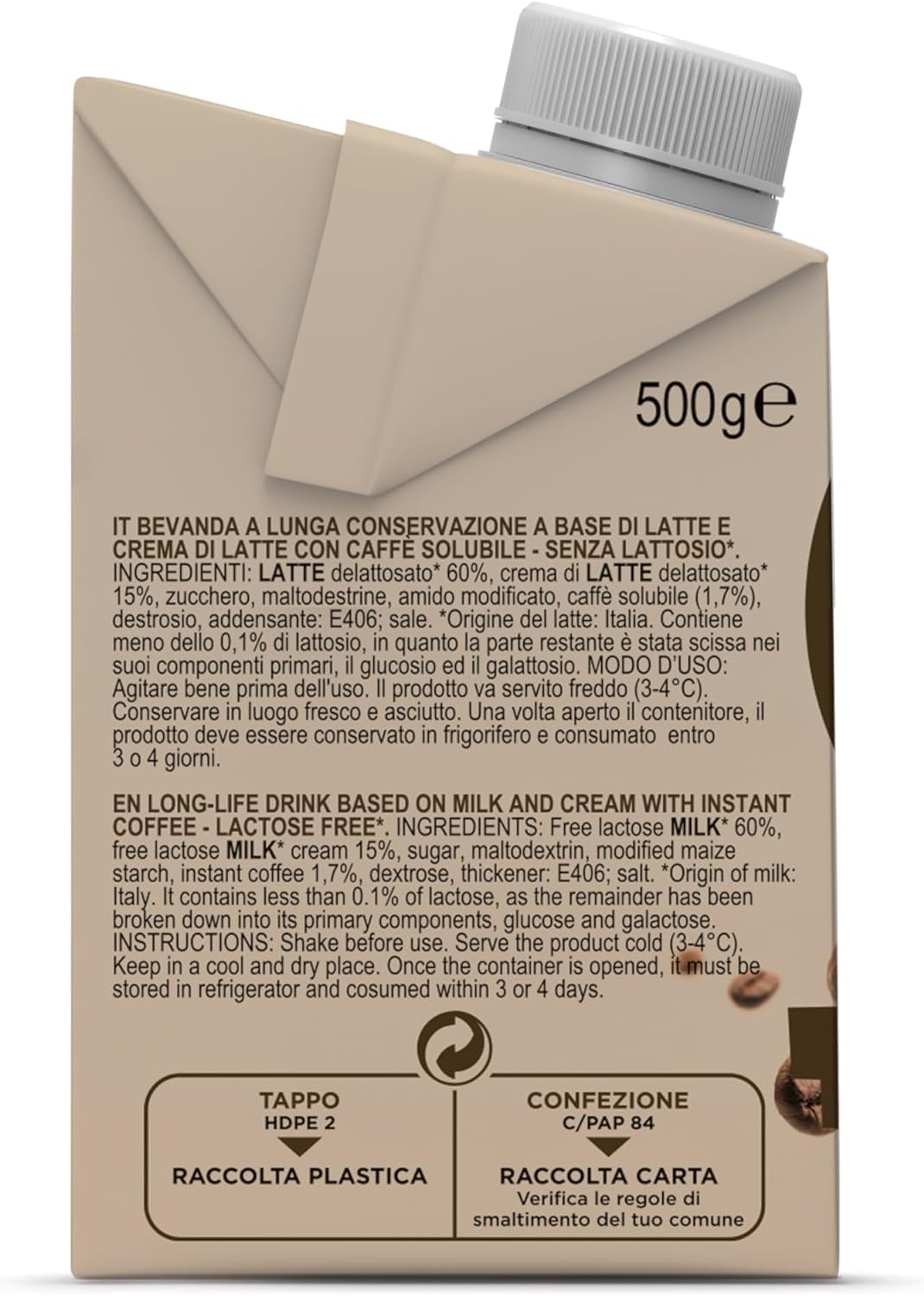 Gimoka Crema Caffè Latte Fără Lactoză Fără Gluten Fără Conservanți