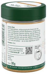 Fuchs Gewürze - Zimt Ceylon gemahlen | Aus natürlichen Zutaten | 30 g in wiederverwendbarer, recyclebarer Streudose